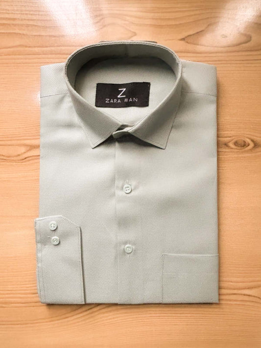 MFS585 G Grey Textured Formal Dress Shirt For Men