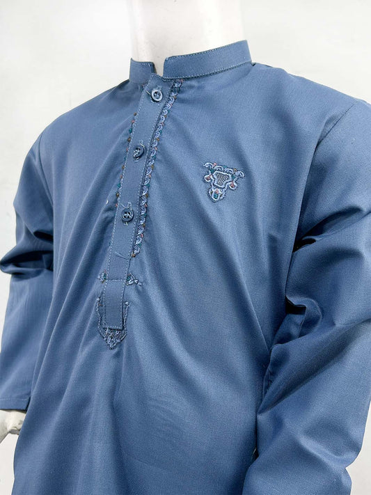 2Yrs - 17Yrs Blue Kameez Shalwar Suit For Boys AM BKS167