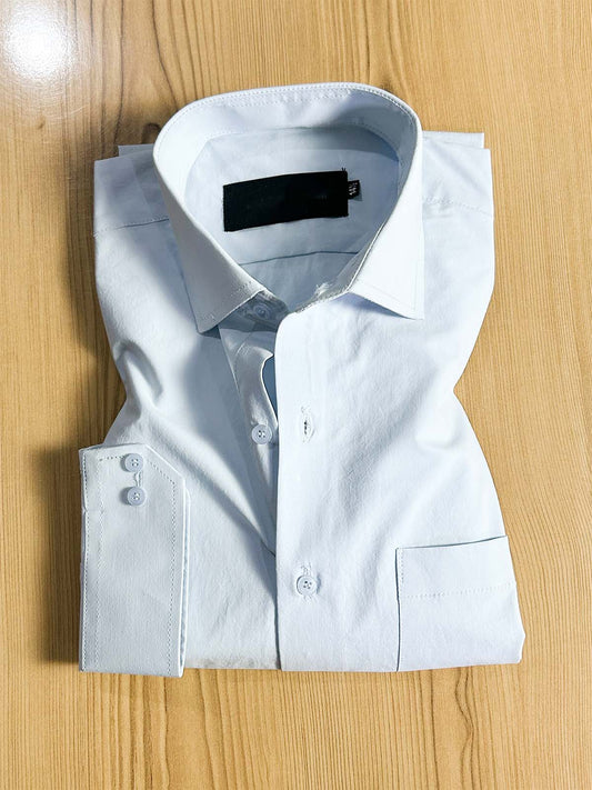 Light Blue Plain Formal Dress Shirt For Men MFS417