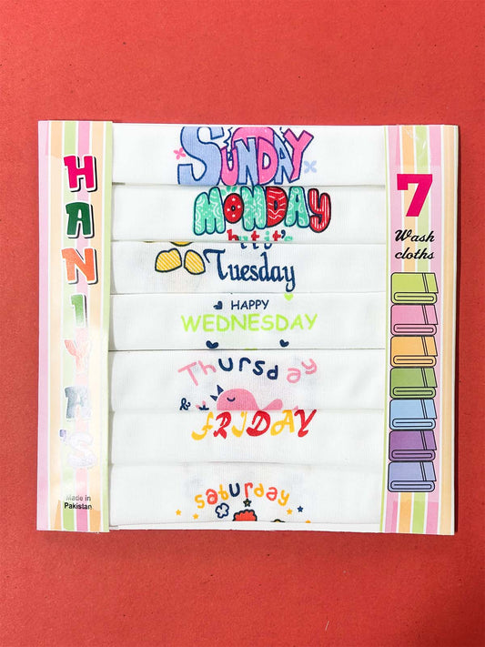 Pack Of 7 Multicolor Soft Towel / Wash Cloth for Newborn