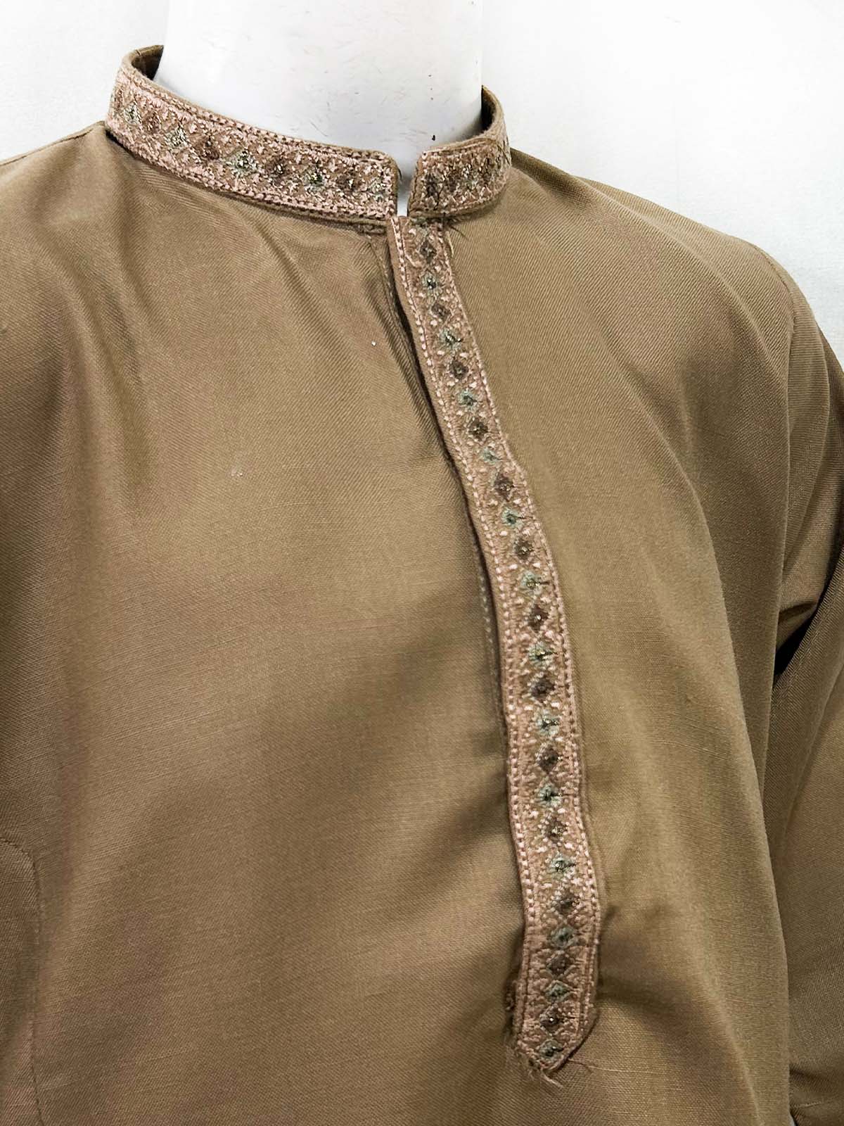 2Yrs - 17Yrs Brown Kurta Pajama Suit For Boys AM BKS184