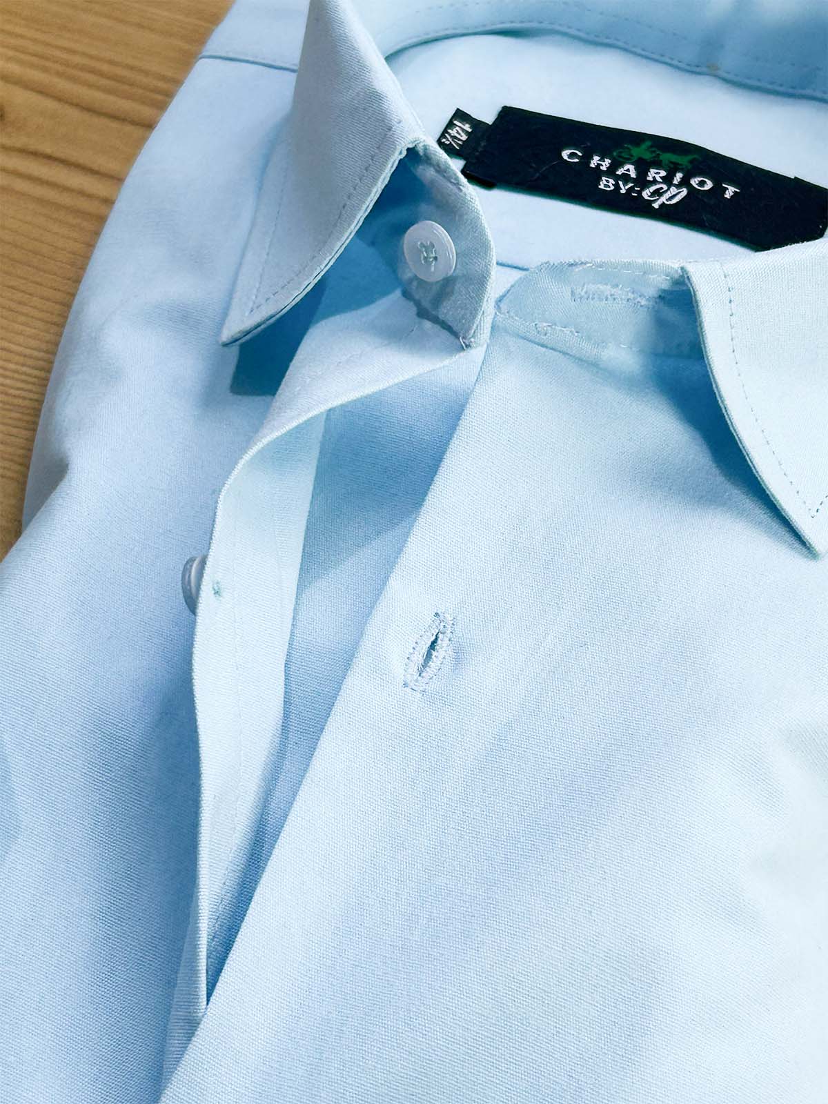 Light Ferozi Chambray Formal Dress Shirt For Men MFS424