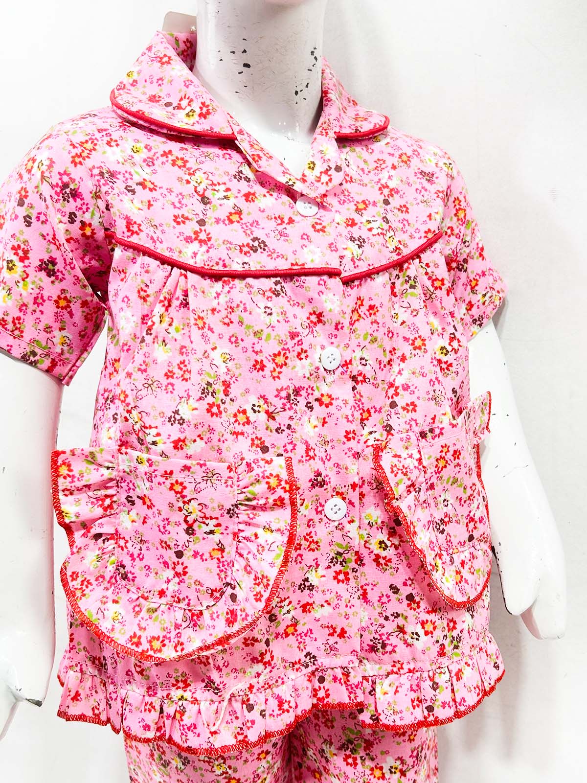 1Yrs - 5Yrs Pink Cotton Night Suit For Girls NG GNS28