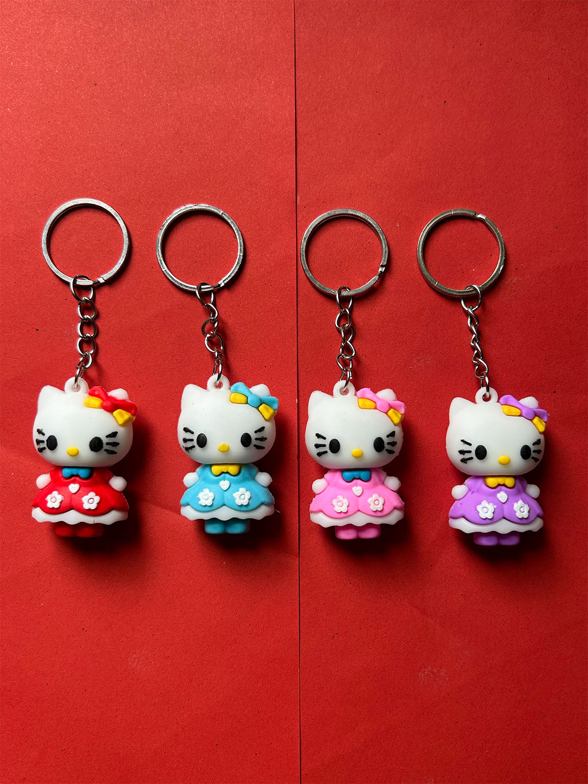 KC27 Pack of 4 Hello Kitty Key Chain Multicolor