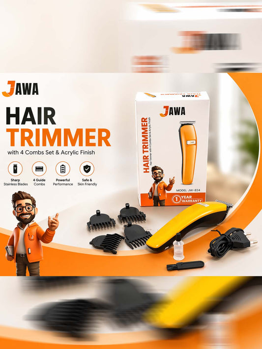 JW-824 Hair Trimmer With 4 Combs Set