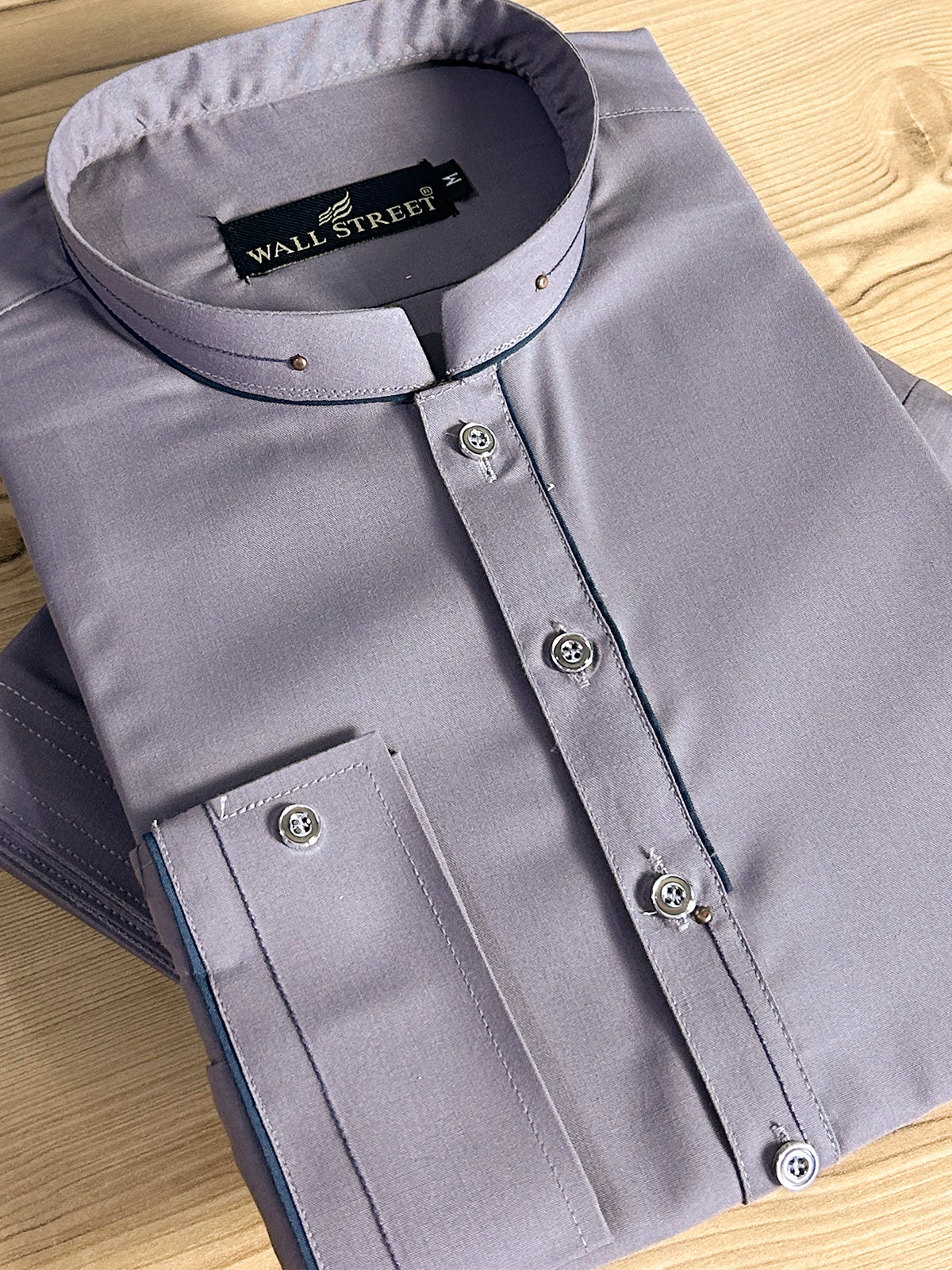 916-12 Purple Stitched Suit Sherwani Collar Kameez Shalwar For Men MSK406