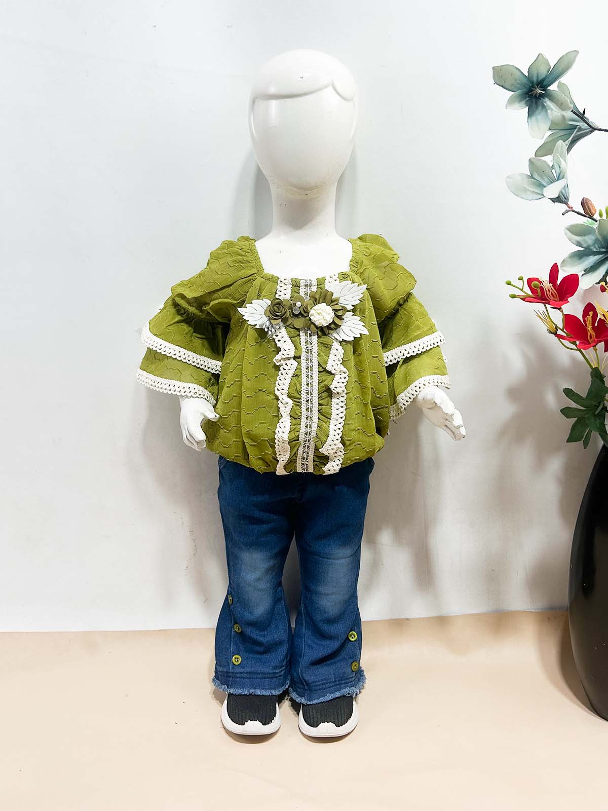 1Yr - 4Yrs Green Suit For Girls TG GS467