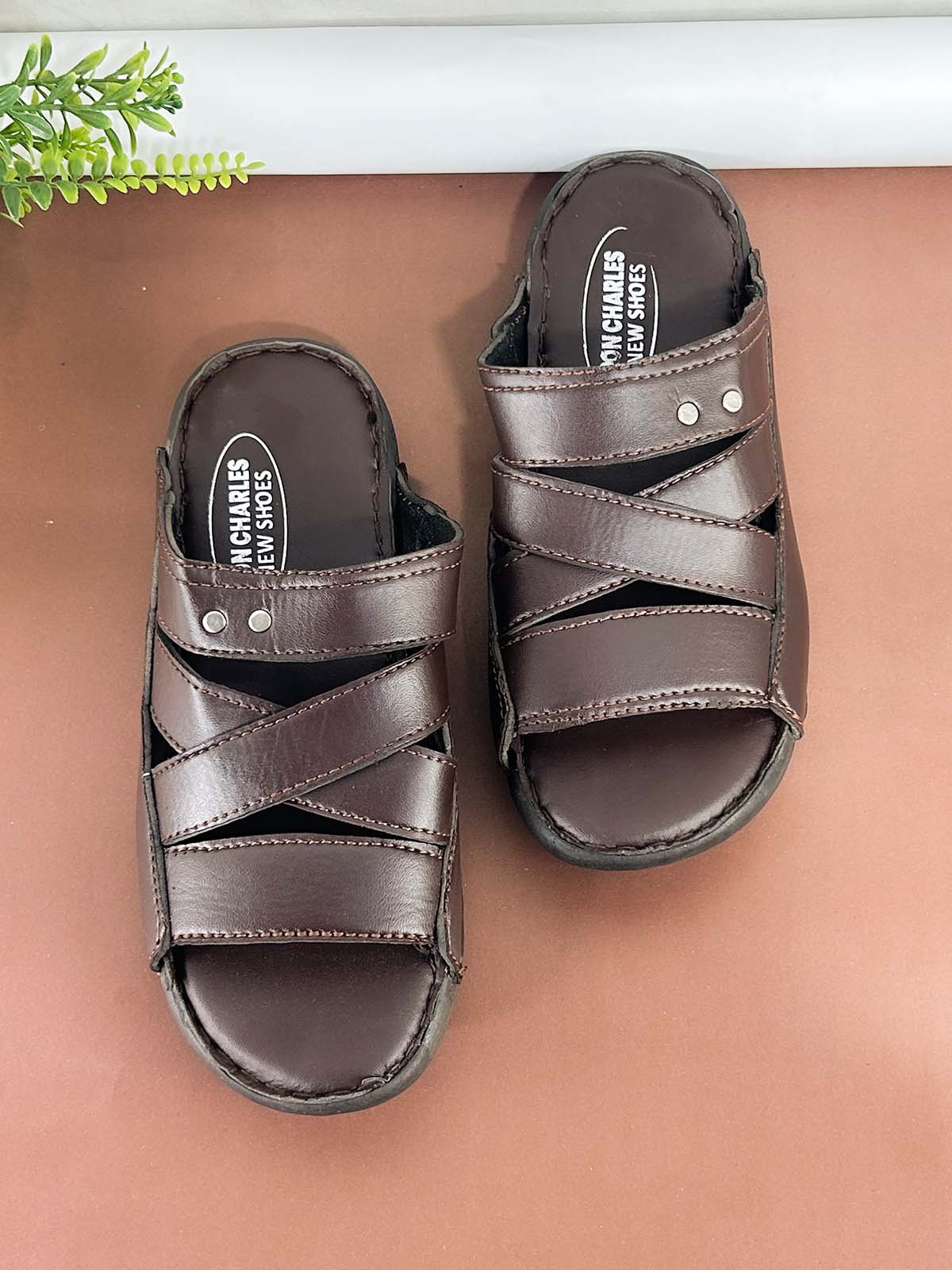 Brown Casual Slippers for Men MC157