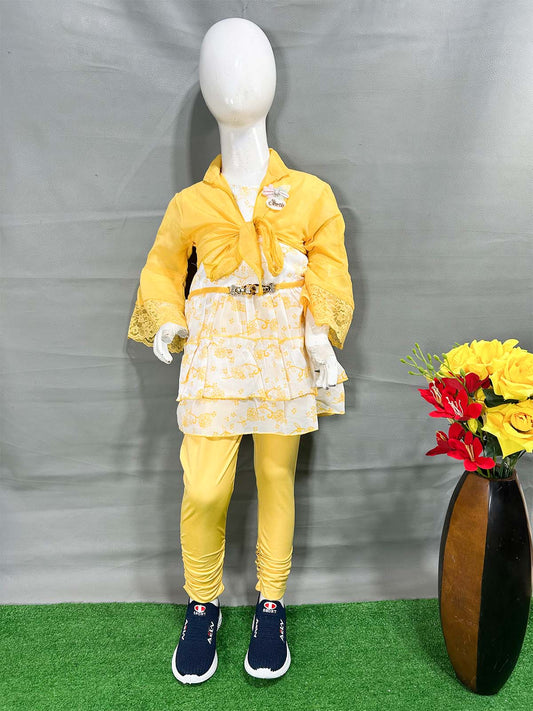 5Yr - 8Yrs Yellow Suit For Girls WG GS363