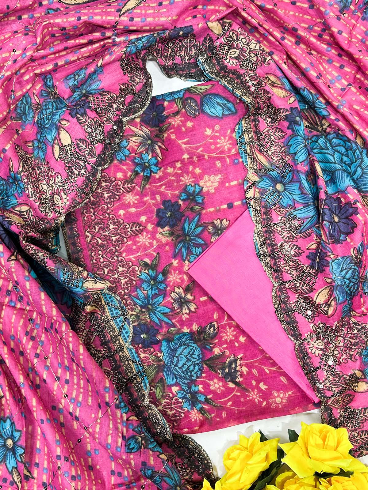 3Pcs Unstitched Digital Lawn Suit For Women WU186