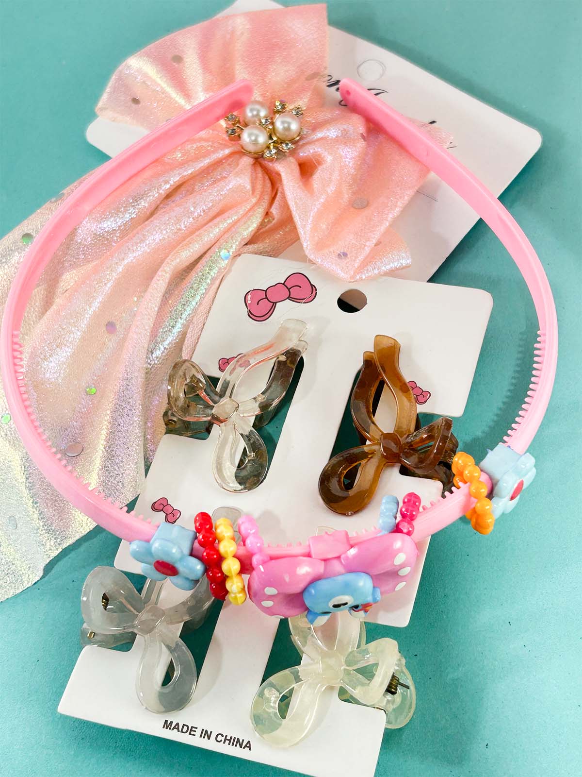 Pack Of 3 Pony and Hair Clips For Girls GHB51