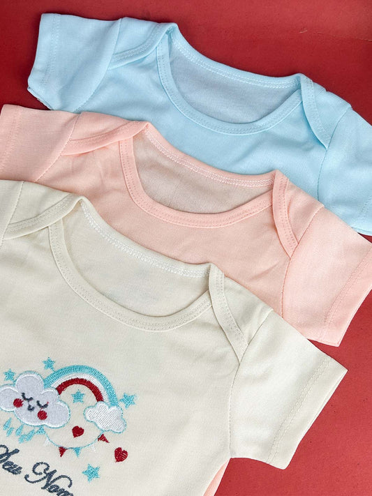 0Mth - 3Mth Pack of 3 Bodysuit Romper For Newborn HG NBR127