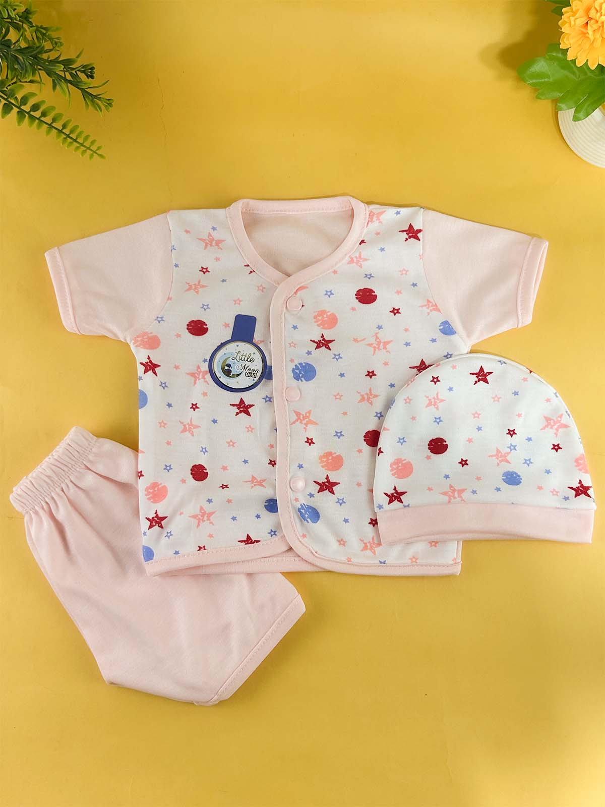 0Mth - 3Mth Pack of 3 Multicolor Suit For Newborns 01