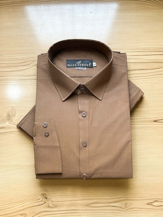 955-1 MSK467 Dark Brown Stitched Suit Shirt Collar Kameez Shalwar For Men