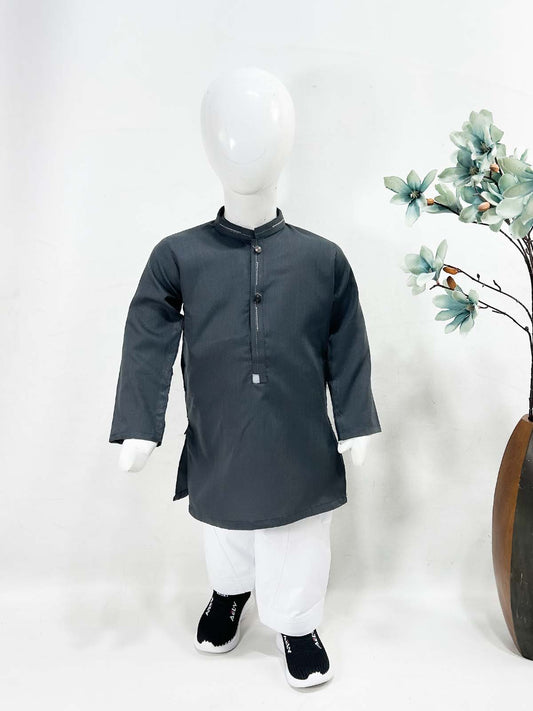 918 2Yrs - 16Yrs Grey Kameez Shalwar Suit For Boys AM BKS176