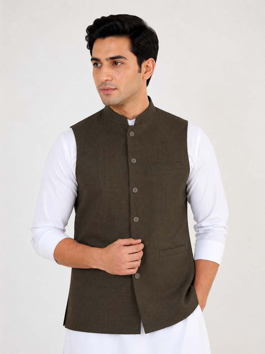 Dark Brown Waistcoat for Men MW10