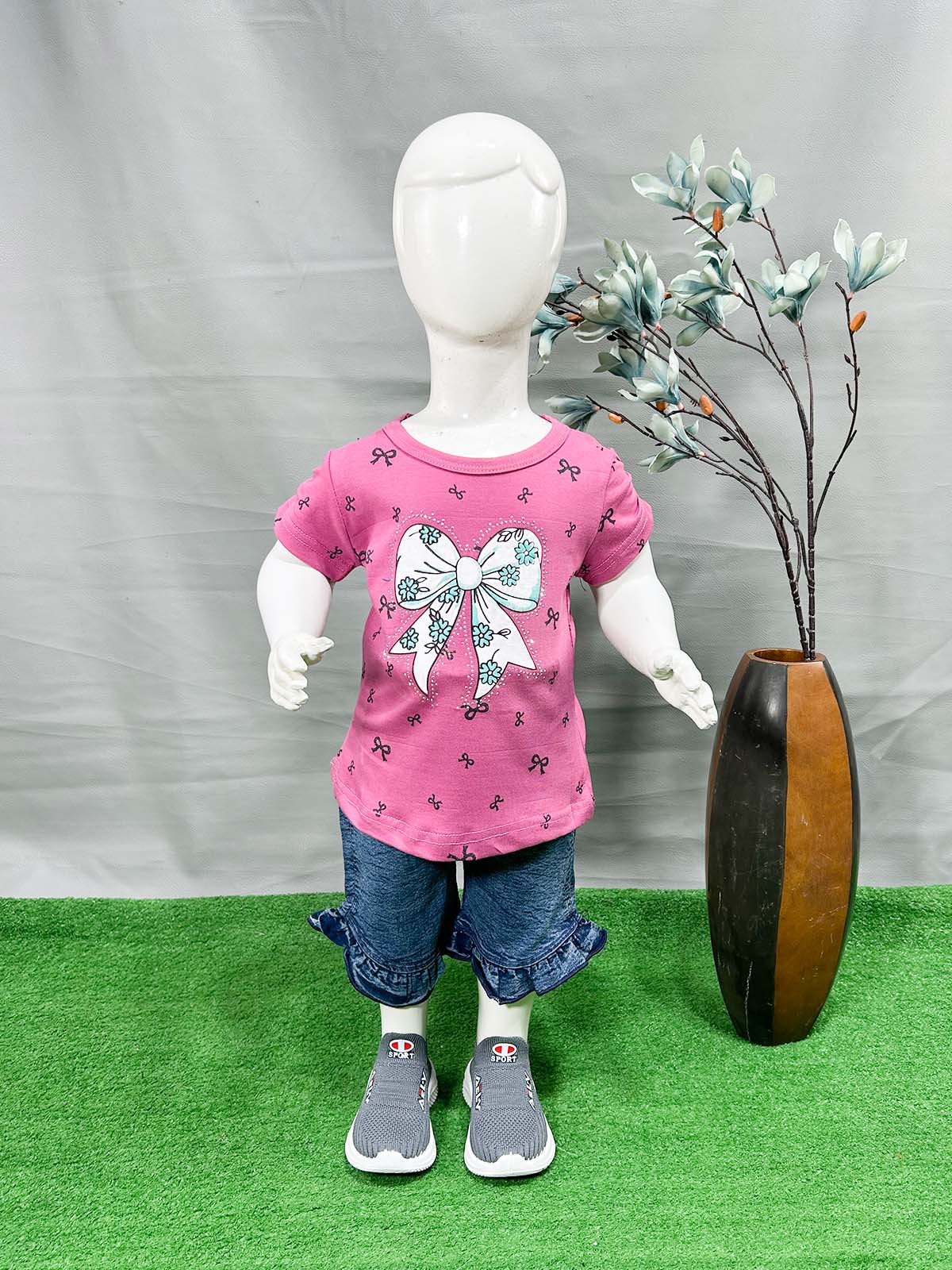 1Yr - 4Yrs Bow Pink Suit For Girls SK GS397
