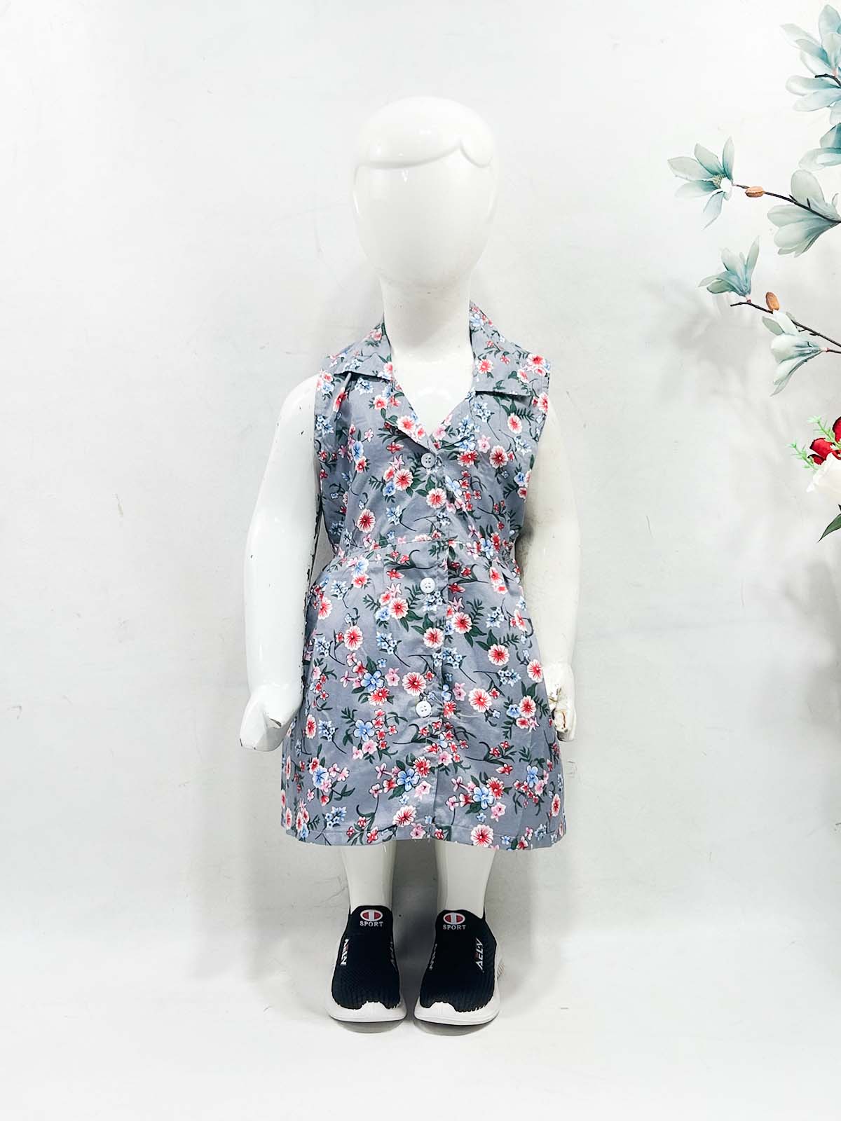 1Yr - 9Yrs Grey Frock For Girls NG GF40