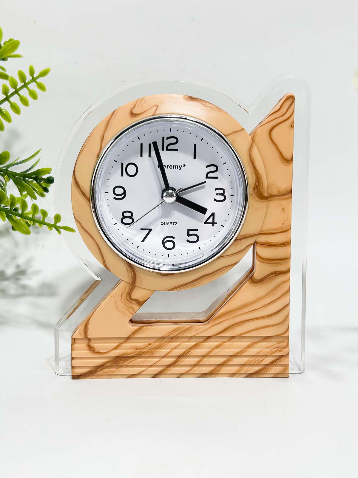 Light Brown Table Clock With Alarm WTB44