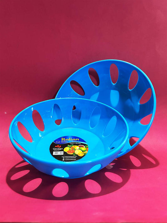 2Pc Italian Fruit Basket Blue WTB35
