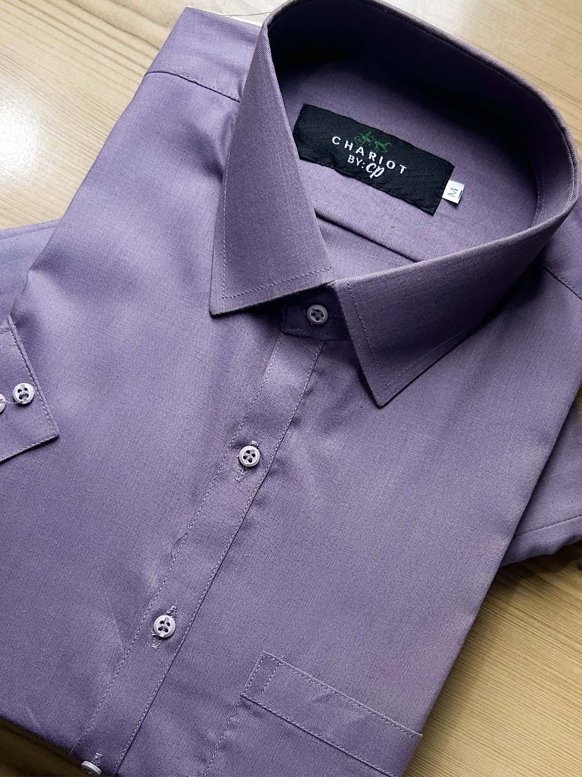 027C-3 MSK526 Purple Stitched Suit Shirt Collar Kameez Shalwar For Men