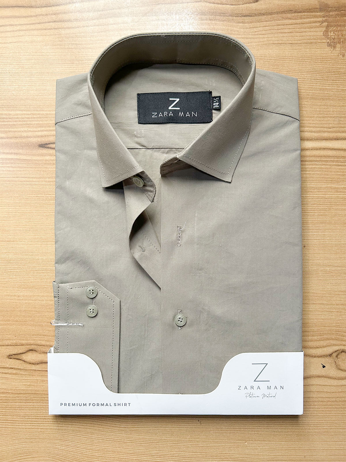 MFS727 100% Cotton Olive Taupe Formal Dress Shirt For Men