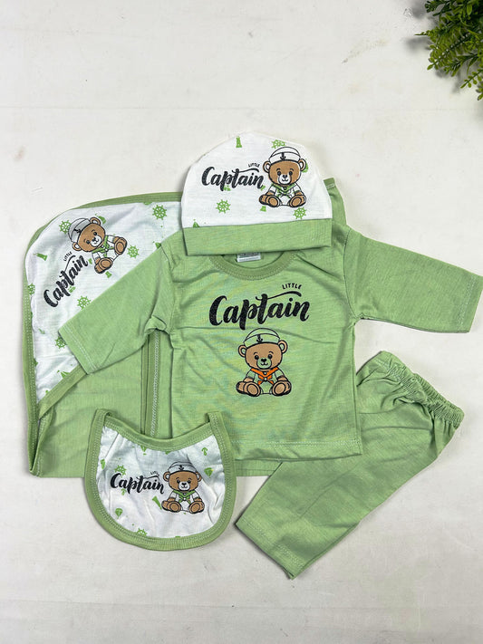 0Mth - 3Mth Captain Green 5Pcs Gift Set For Newborn NBGS437