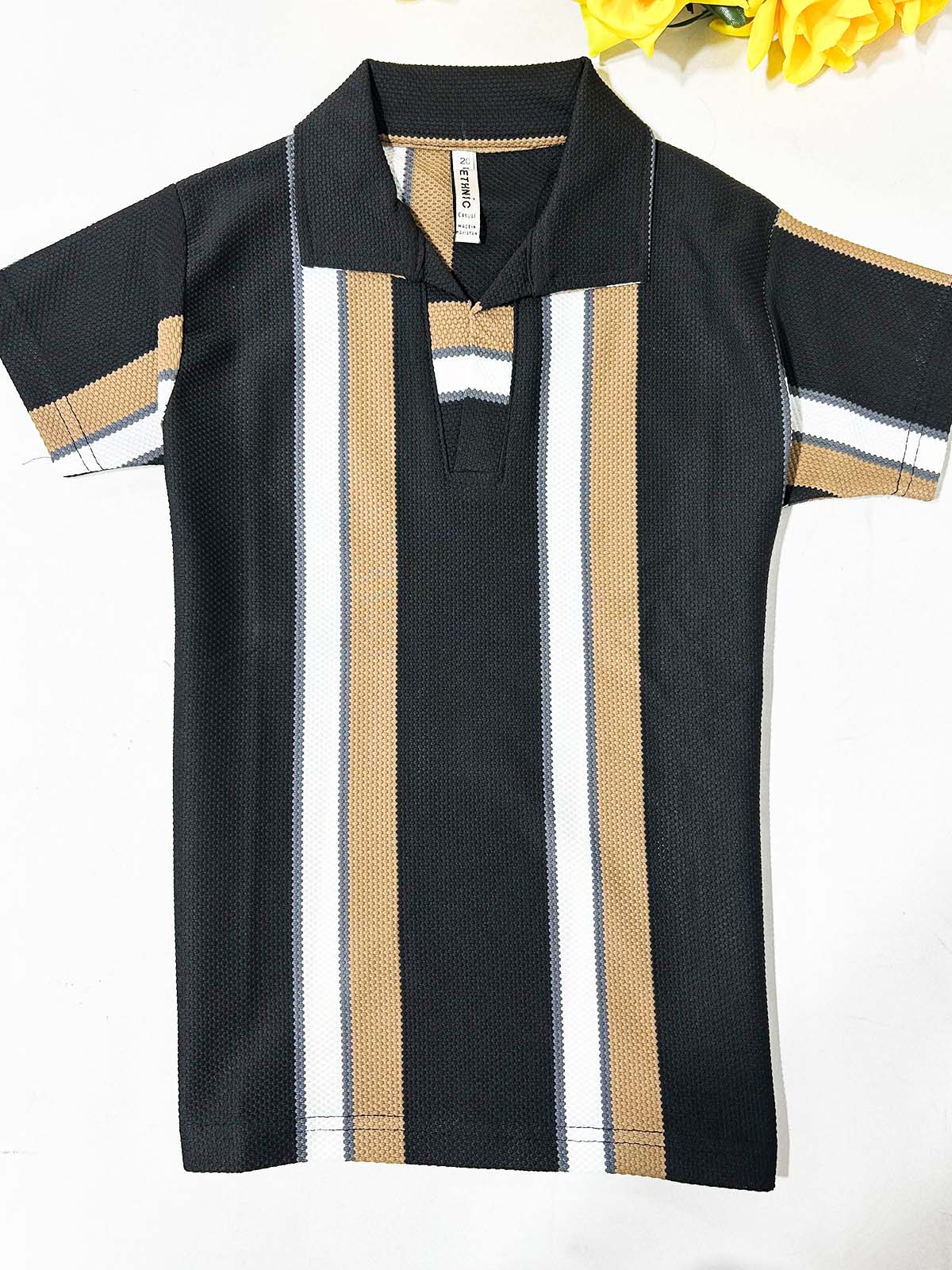4Yrs - 10Yrs Black Old Money T-Shirt For Boys BTS146