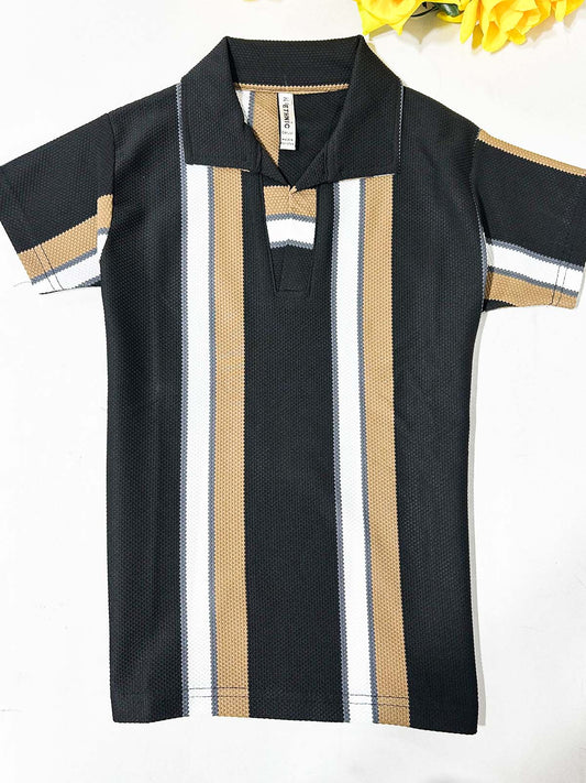 4Yrs - 10Yrs Black Old Money T-Shirt For Boys BTS146