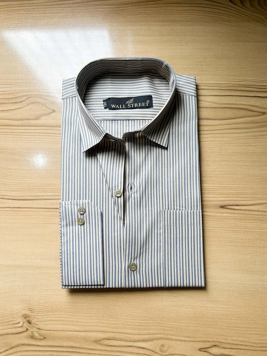Brown Lines Formal Dress Shirt For Men MFS574