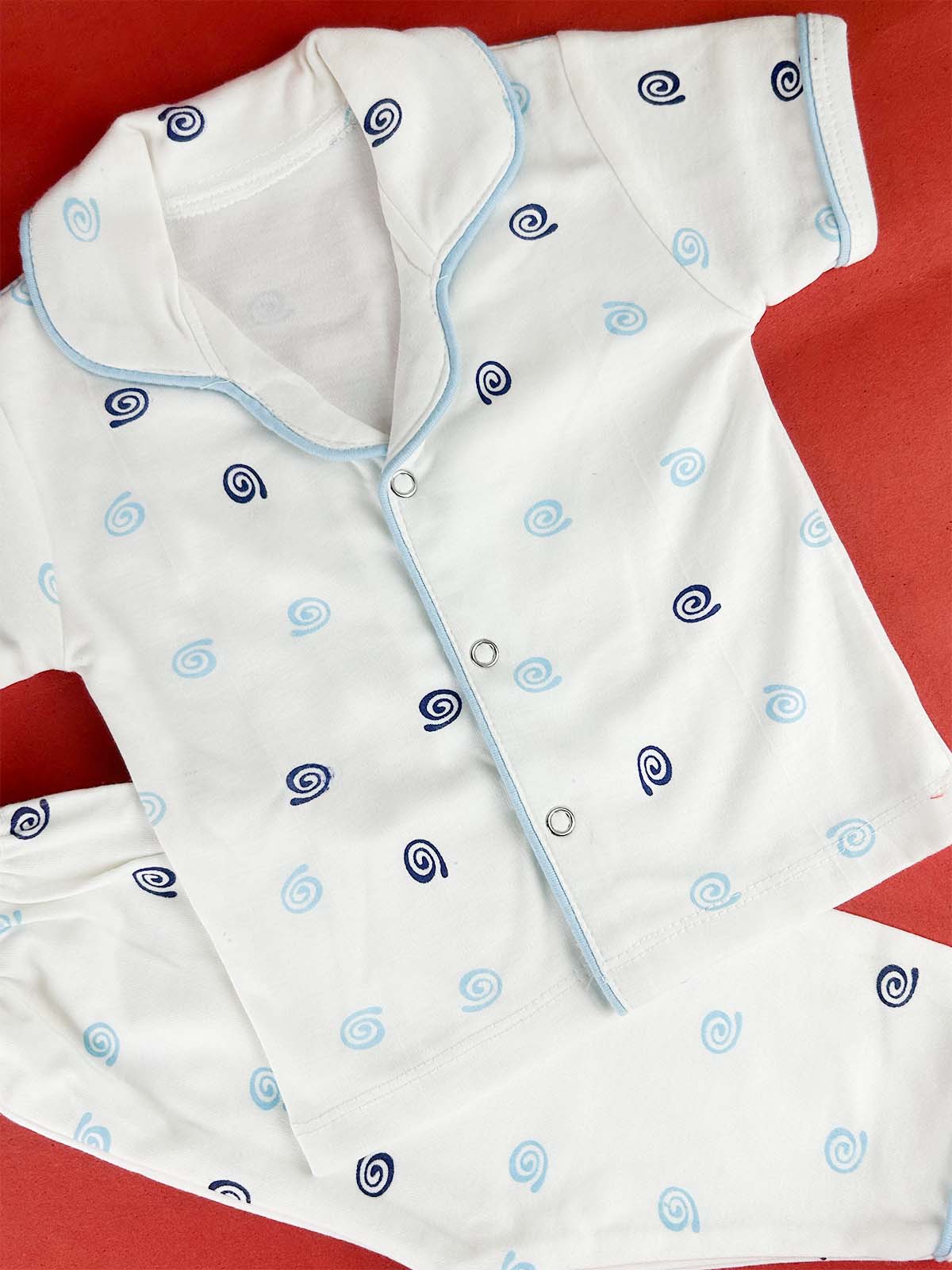 3Mth - 9Mth White Night Suit For Newborn NBS784