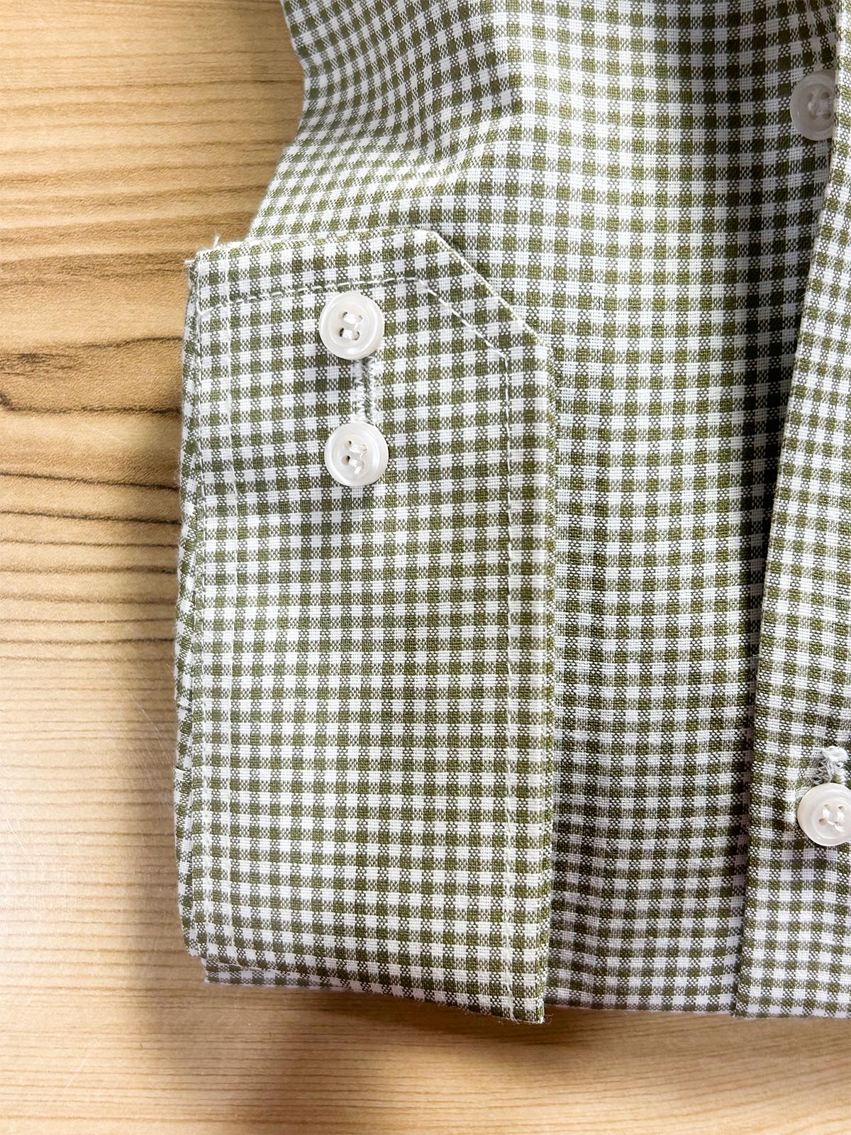 Micro Green Checks Formal Dress Shirt For Men MFS410