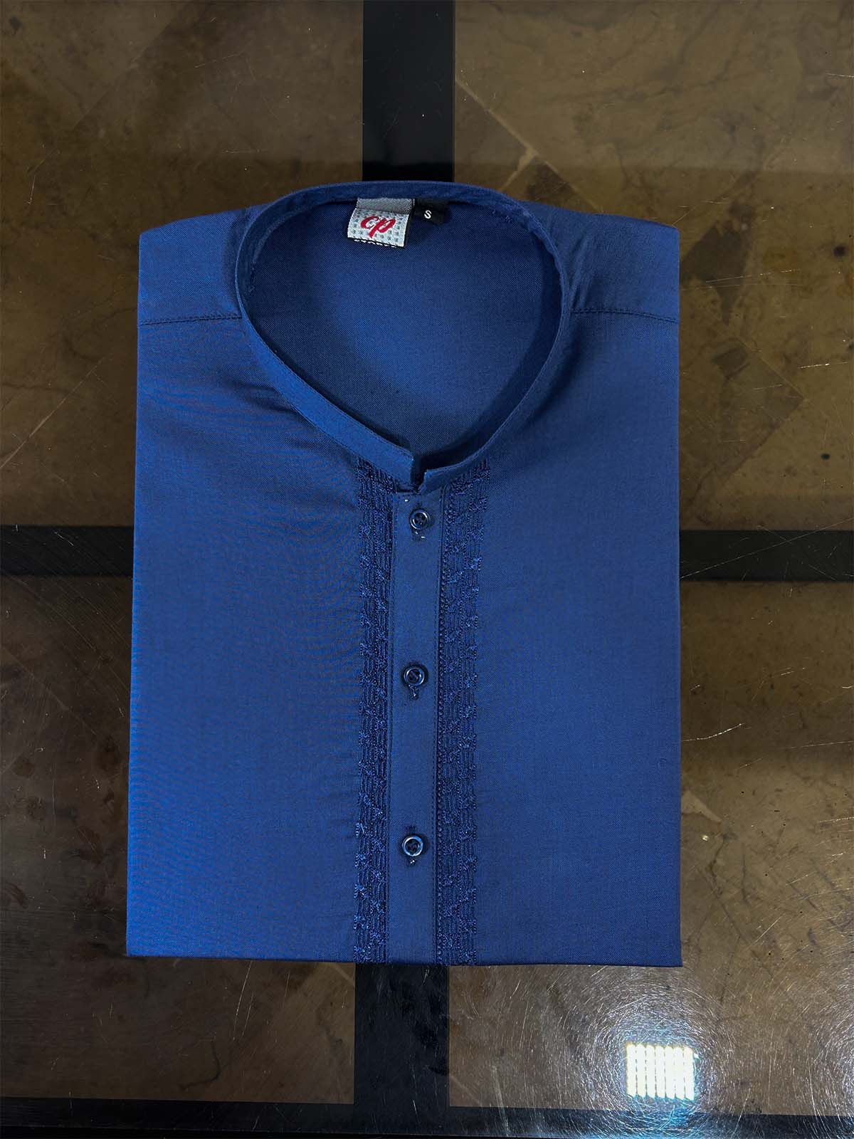 Dark Blue Embroidery Kurta for Men MK19