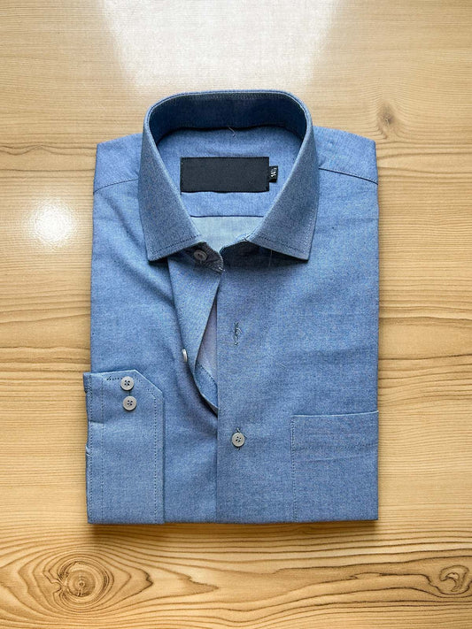 G Blue Premium Formal Dress Shirt For Men MFS496