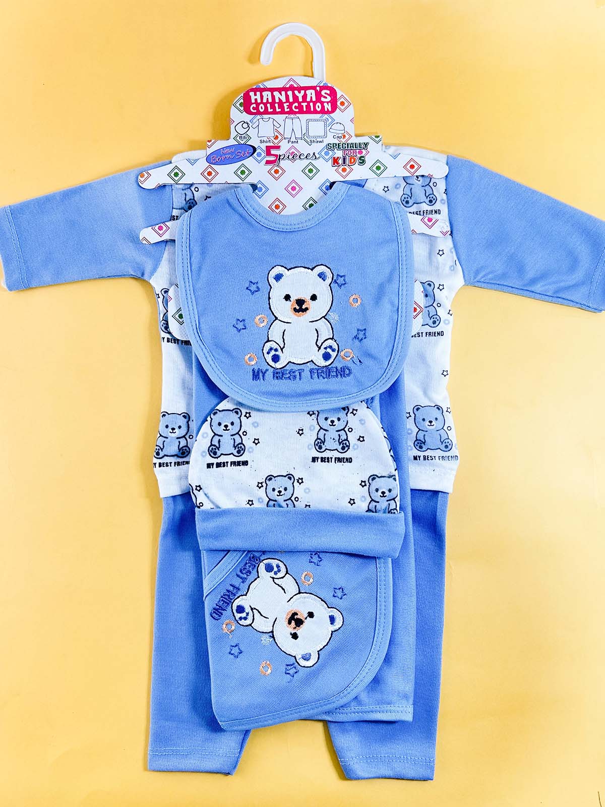 0Mth - 3Mth Blue 5Pcs Gift Set For Newborn HG NBGS308