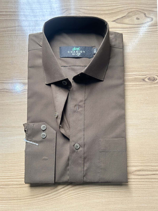 MFS583 Brown Formal Dress Shirt For Men