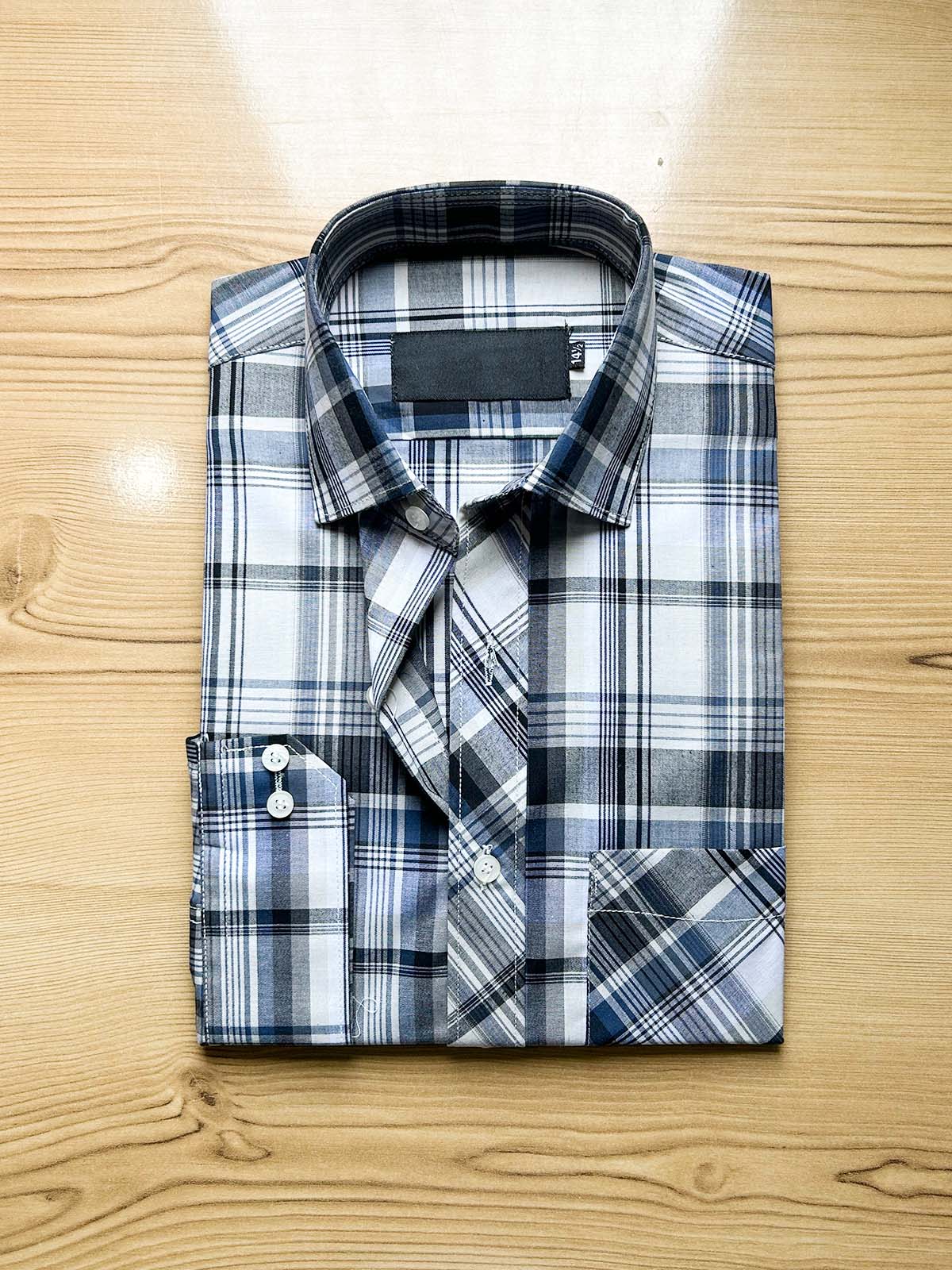 Grey Checks Formal Dress Shirt For Men MFS514