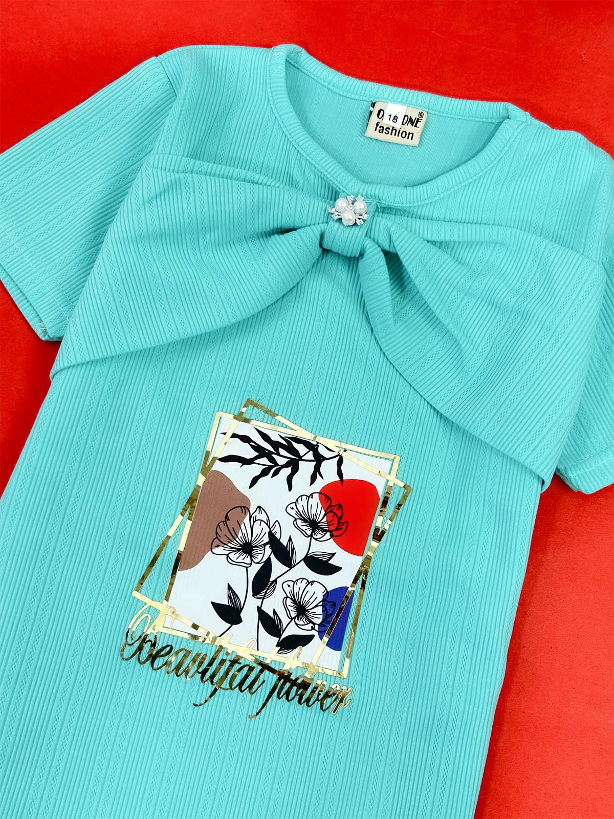 2Yrs - 7Yrs Ferozi T-Shirt For Girls OP GTS91
