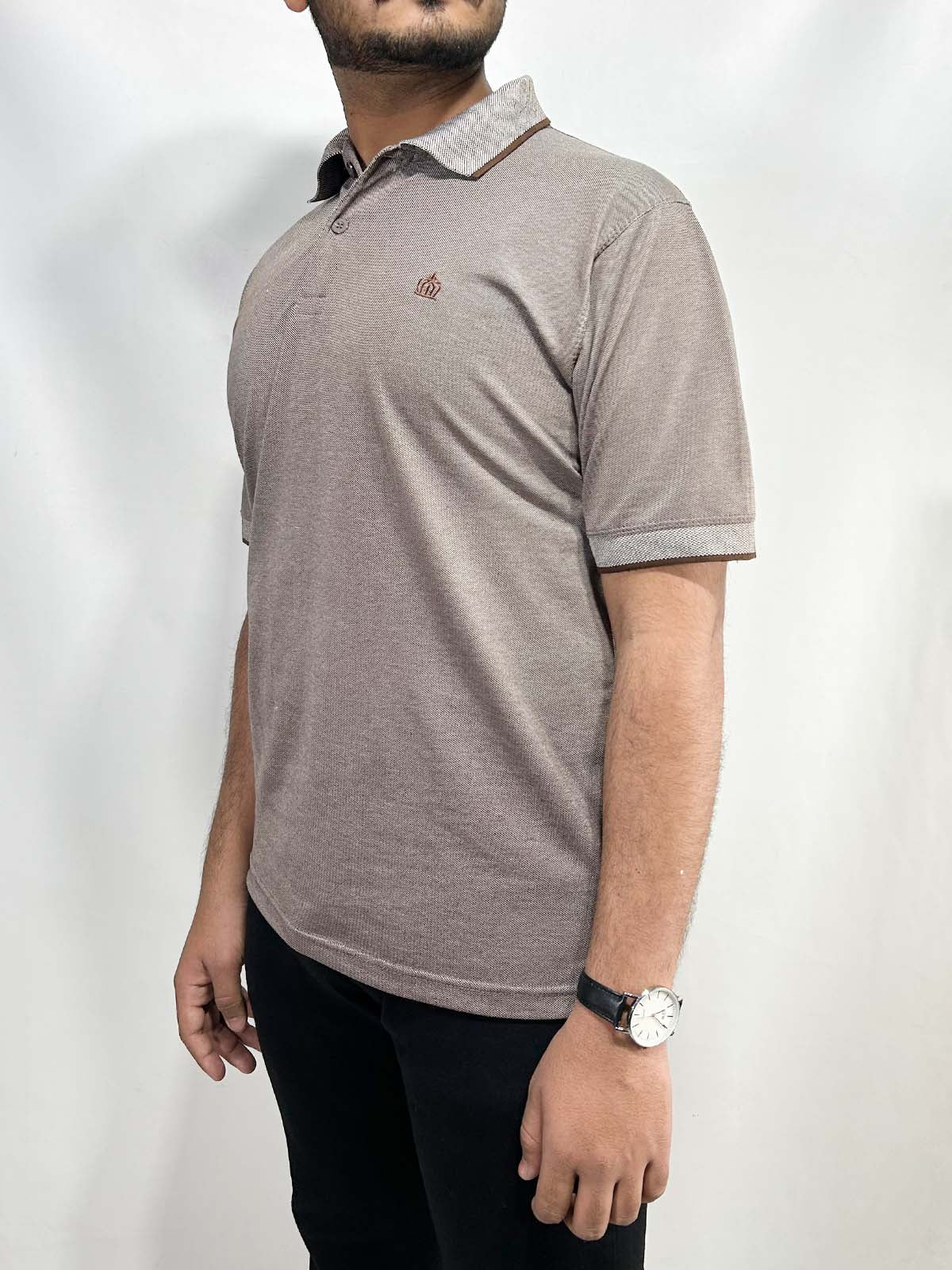 Brown Polo T-Shirt For Men MTS408