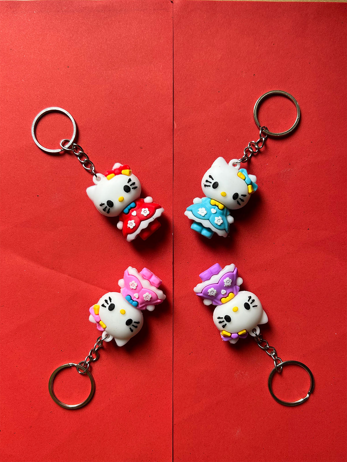 KC27 Pack of 4 Hello Kitty Key Chain Multicolor