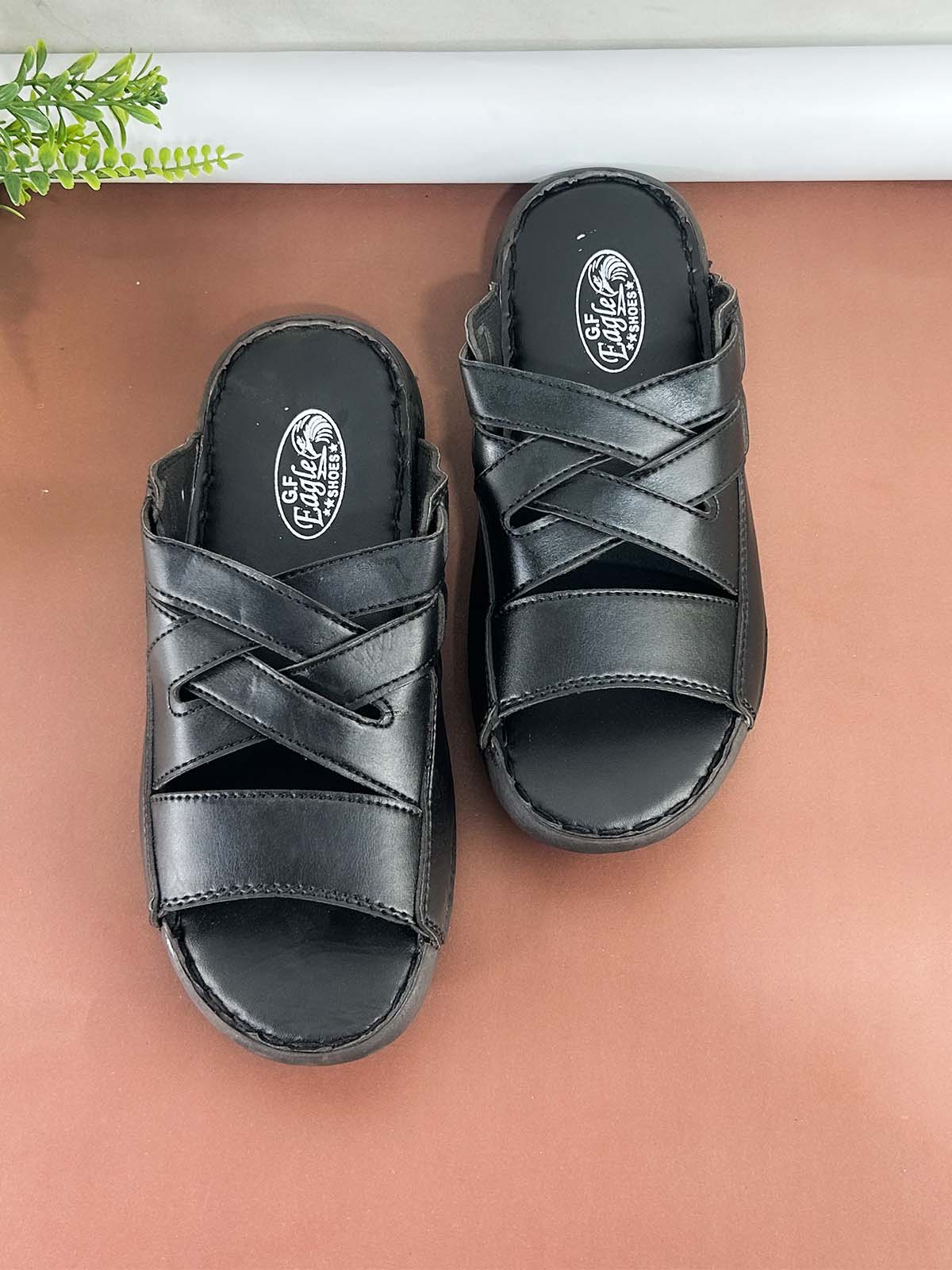 Black Casual Slippers for Men MC156