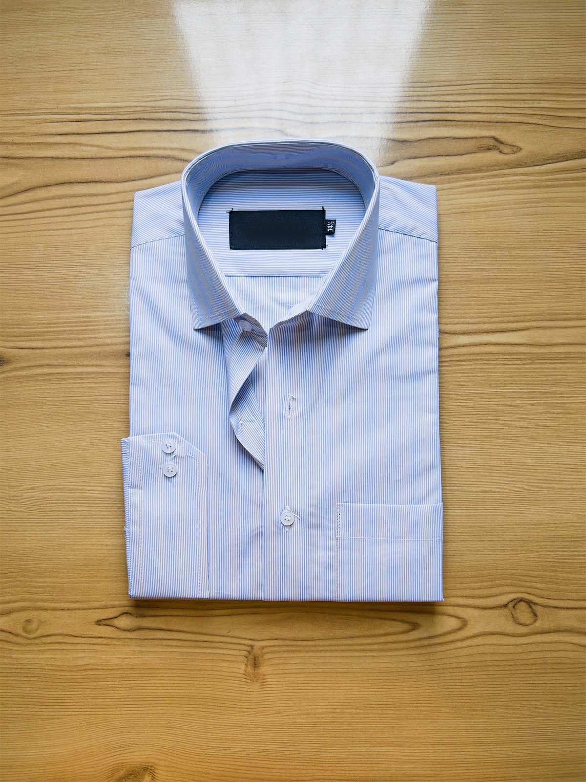 Blue Micro Lines Formal Dress Shirt For Men MFS431