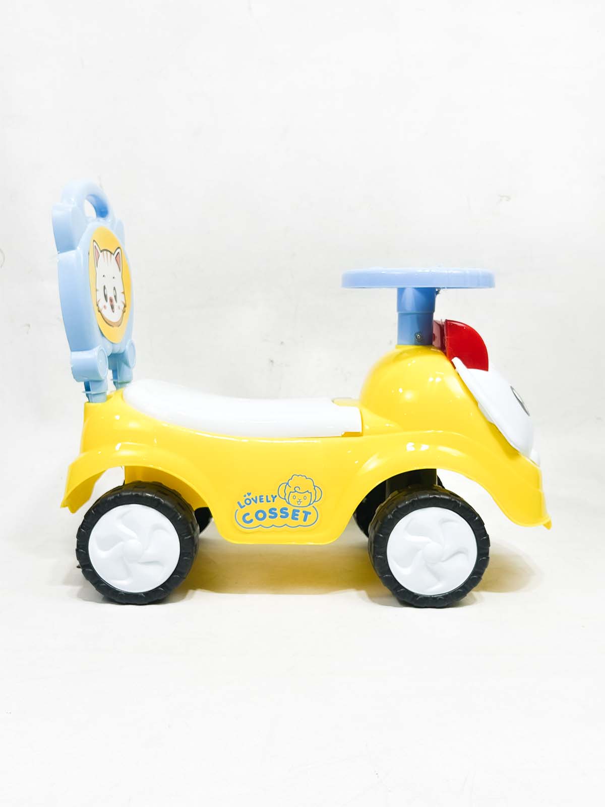 Cat Yellow 4 Wheel Ride On Push Car For Kids