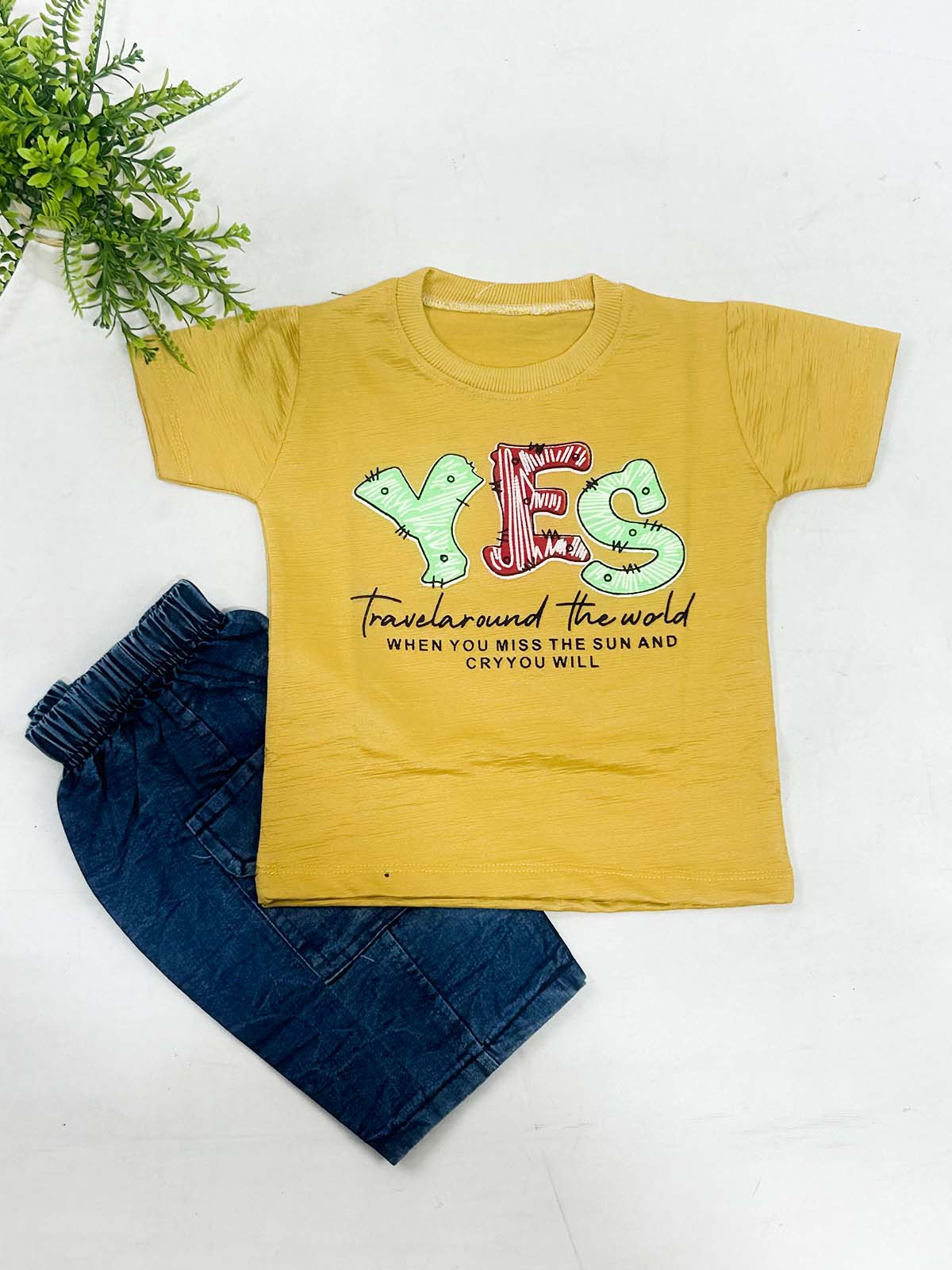 1Yr - 4Yrs Yes Mustard Suit For Kids RZ BS737