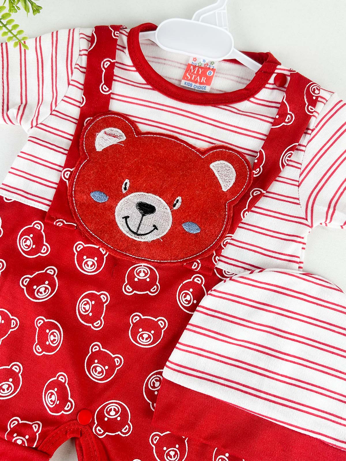 0Mth - 3Mth Red Romper with Cap For Newborn HG NBR130