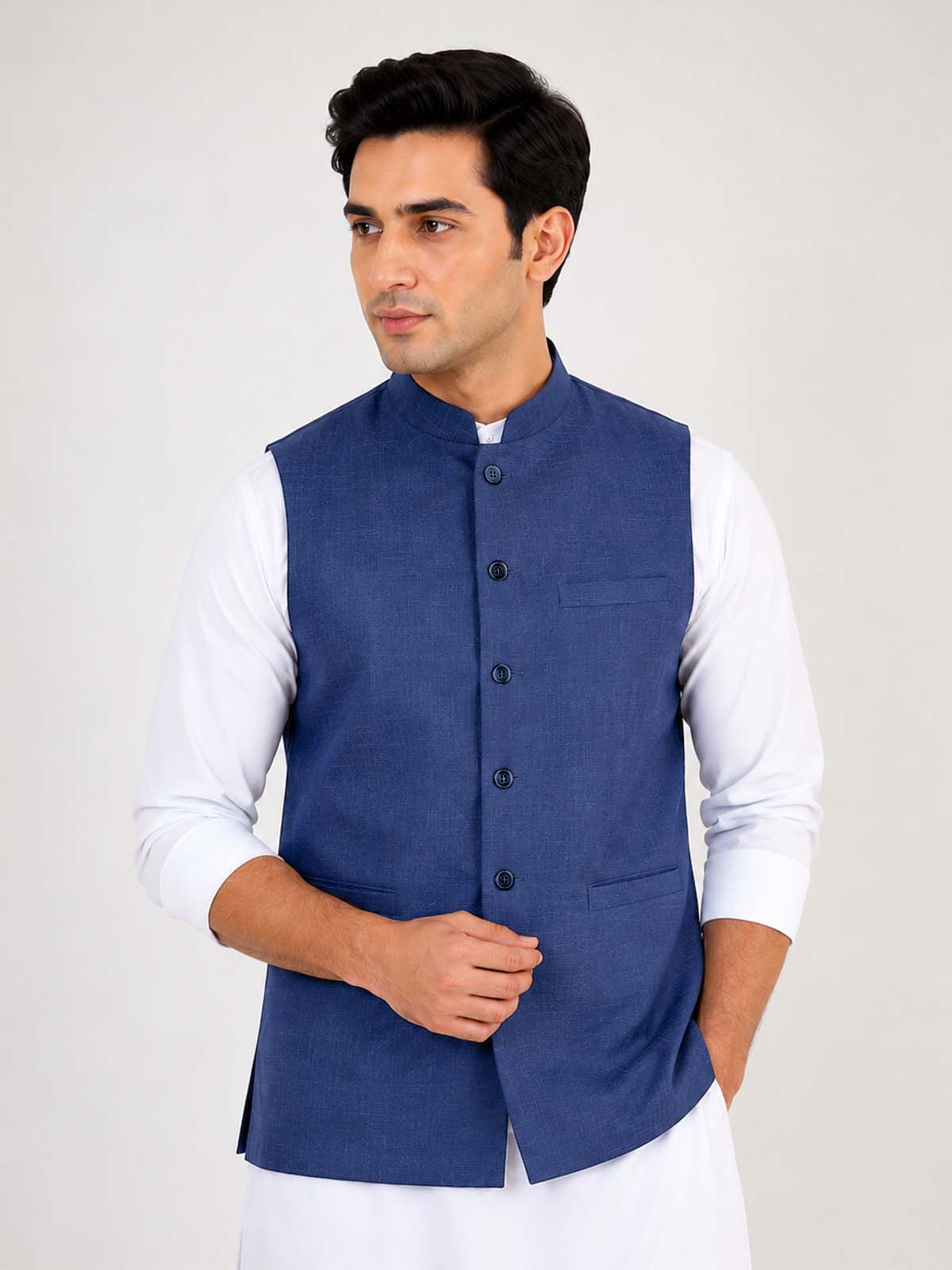 Royal Blue Waistcoat for Men MW11