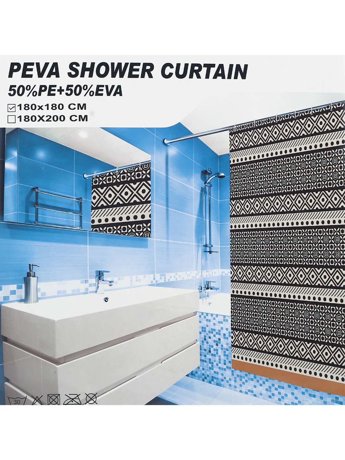 Peva Shower Curtain 180x200 CM BT26