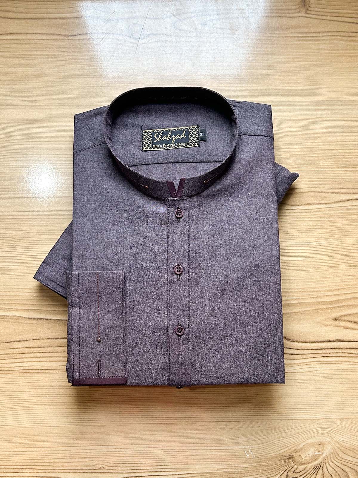 899-4 Purple Stitched Suit Sherwani Collar Kameez Shalwar For Men MSK399