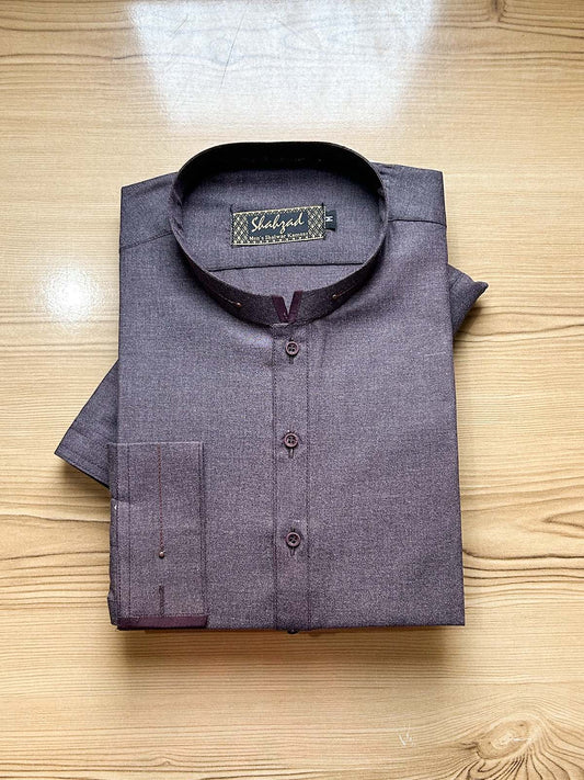 899-4 Purple Stitched Suit Sherwani Collar Kameez Shalwar For Men MSK399