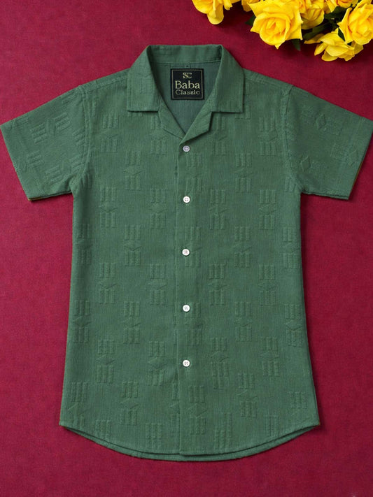 3Yrs - 10Yrs Green Casual Shirt for Boys BCS83